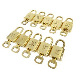LOUIS VUITTON Padlock & Key Bag Accessories Charm 10 Piece Set Gold